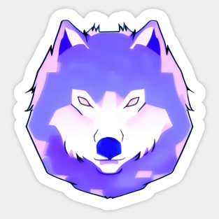 Fluffy Wolf Dog Head Portrait (MD23Ani003) Sticker